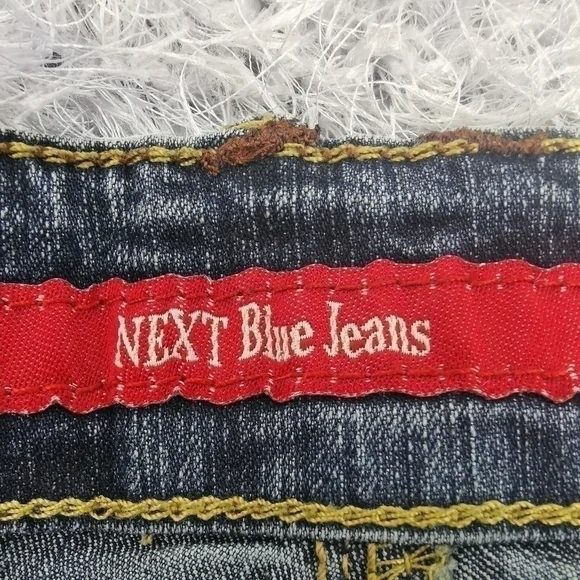 Next New Women's 13/14 Regular Boot Cut Blue Jeans Mid Rise with Embroidery - Picture 11 of 16